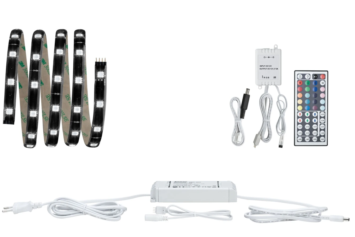 Paulmann 703.19 LED-RGB-Stripe-Set 1,5m, 14,4W/420lm Farbwechsel 4 Paulmann 703.19 LED-RGB-Stripe-Set 1,5m, 14,4W/420lm Farbwechsel – Bild 2