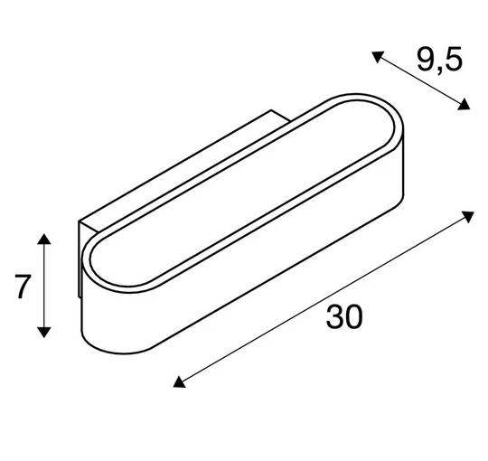 SLV 151275 ASSO 300, Wandleuchte, LED, 3000K, Oval,L/B/H 30/9,5/7 Cm 4 SLV 151275 ASSO 300, Wandleuchte, LED, 3000K, Oval,L/B/H 30/9,5/7 Cm – Bild 2