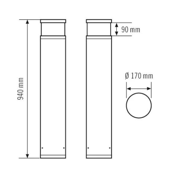 ESYLUX EL10820205 Pollerleuchte DALI-Bus 16W, 3000K 4 ESYLUX EL10820205 Pollerleuchte DALI-Bus 16W, 3000K – Bild 2