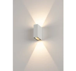 SLV 232471 QUAD 2, Wandleuchte, LED, 3000K, IP44, Eckig, Up/down, 6W -Beleuchtungs Geschäft 2682467d04e53f38417f123e11178cecb6f7d508