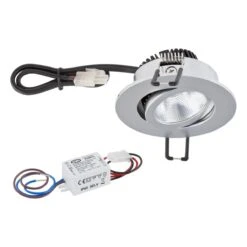 EVN PC20N31502 LED Deckeneinbauleuchte Rund, Schwenkbar, IP20, 3W, 3000K, 300lm
