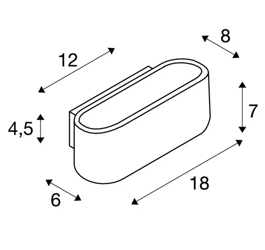 SLV 151456 OSSA 180, Wandleuchte, QT-DE12, Oval, Up/down, L/B/H 18/8/7 Cm, Max. 100W 4 SLV 151456 OSSA 180, Wandleuchte, QT-DE12, Oval, Up/down, L/B/H 18/8/7 Cm, Max. 100W – Bild 2