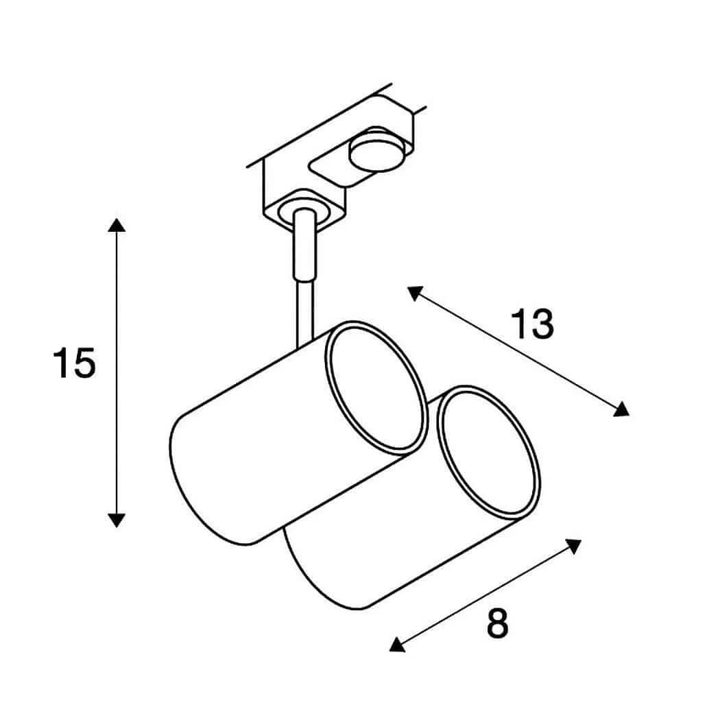 SLV 152230 BIMA 2 Double 3Phasen-HV-Strahler, GU10, Ohne Leuchtmittel 5 SLV 152230 BIMA 2 Double 3Phasen-HV-Strahler, GU10, Ohne Leuchtmittel – Bild 3