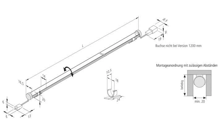Hera 61001610302 Pipe F LED-Anbauleuchte 910mm, Drehbar, 17 W Warmweiß 8 Hera 61001610302 Pipe F LED-Anbauleuchte 910mm, Drehbar, 17 W Warmweiß – Bild 6
