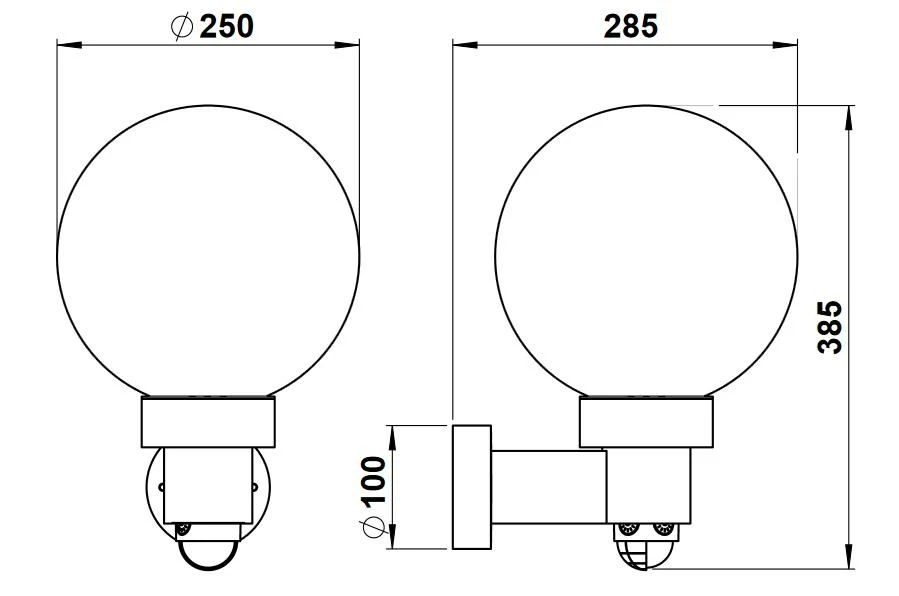 Albert 680257 Kugel-Wandleuchte M. Bewegungsmelder, Opalglas, Weiß 4 Albert 680257 Kugel-Wandleuchte M. Bewegungsmelder, Opalglas, Weiß – Bild 2