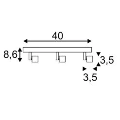 SLV 147380 PURI 3 Wand-/Deckenleuchte GU10/3x50W -Beleuchtungs Geschäft b805eb04ad8782b8236481c5fbbb03d6d0ce151a