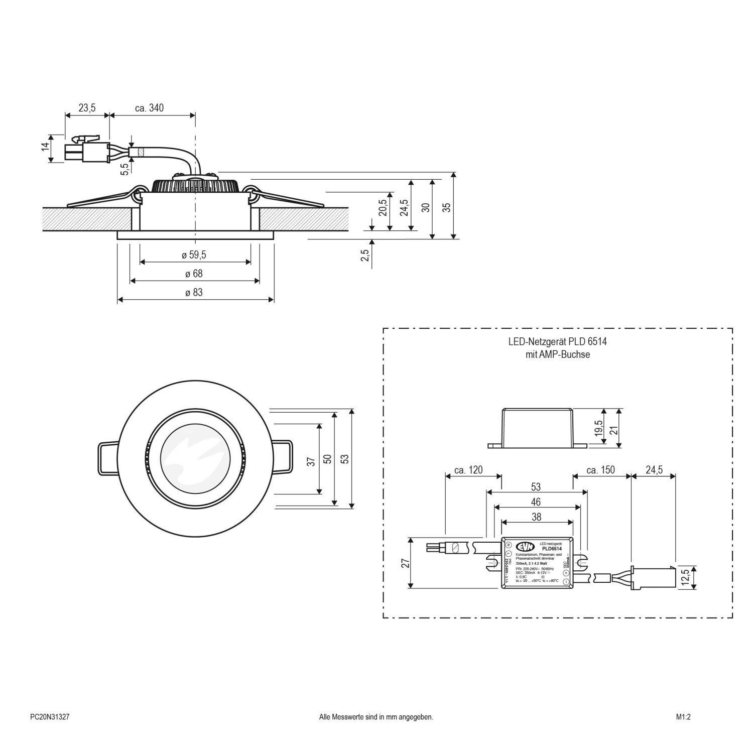 EVN PC20N31327 LED Deckeneinbauleuchte Rund, Schwenkbar, IP20, 3W, 2700K, 280lm 4 EVN PC20N31327 LED Deckeneinbauleuchte Rund, Schwenkbar, IP20, 3W, 2700K, 280lm – Bild 2