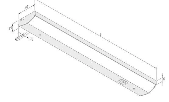 Hera 20202580102 LED-ModuLite-F, 450mm/8W, Flache Unterbauleuchte Mit Schalter 5 Hera 20202580102 LED-ModuLite-F, 450mm/8W, Flache Unterbauleuchte Mit Schalter – Bild 3