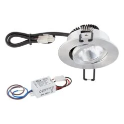 EVN PC20N31402 LED Deckeneinbauleuchte Rund, Schwenkbar, IP20, 3W, 3000K, 300lm