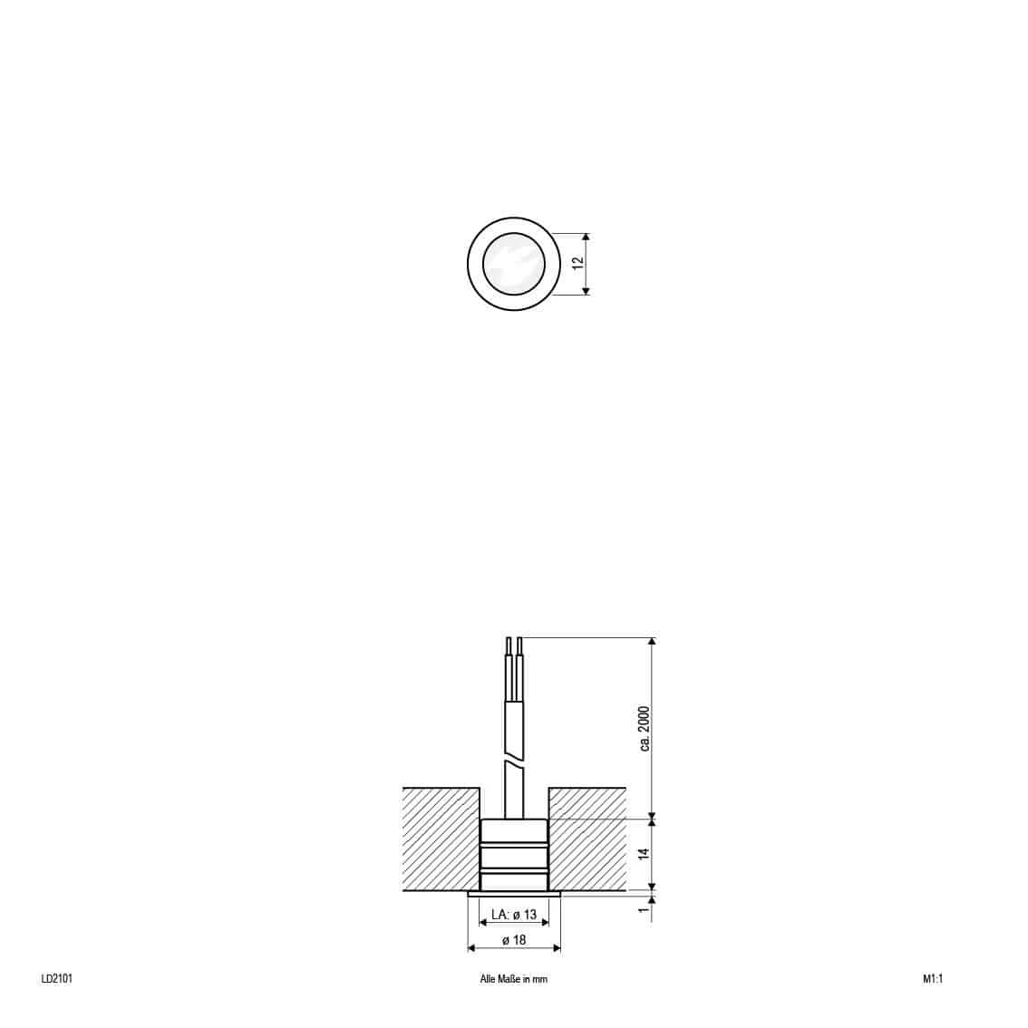 EVN LD2 102 LED-Einbaulichtpunkt 0,2W, Edelstahl, IP68 4 EVN LD2 102 LED-Einbaulichtpunkt 0,2W, Edelstahl, IP68 – Bild 2