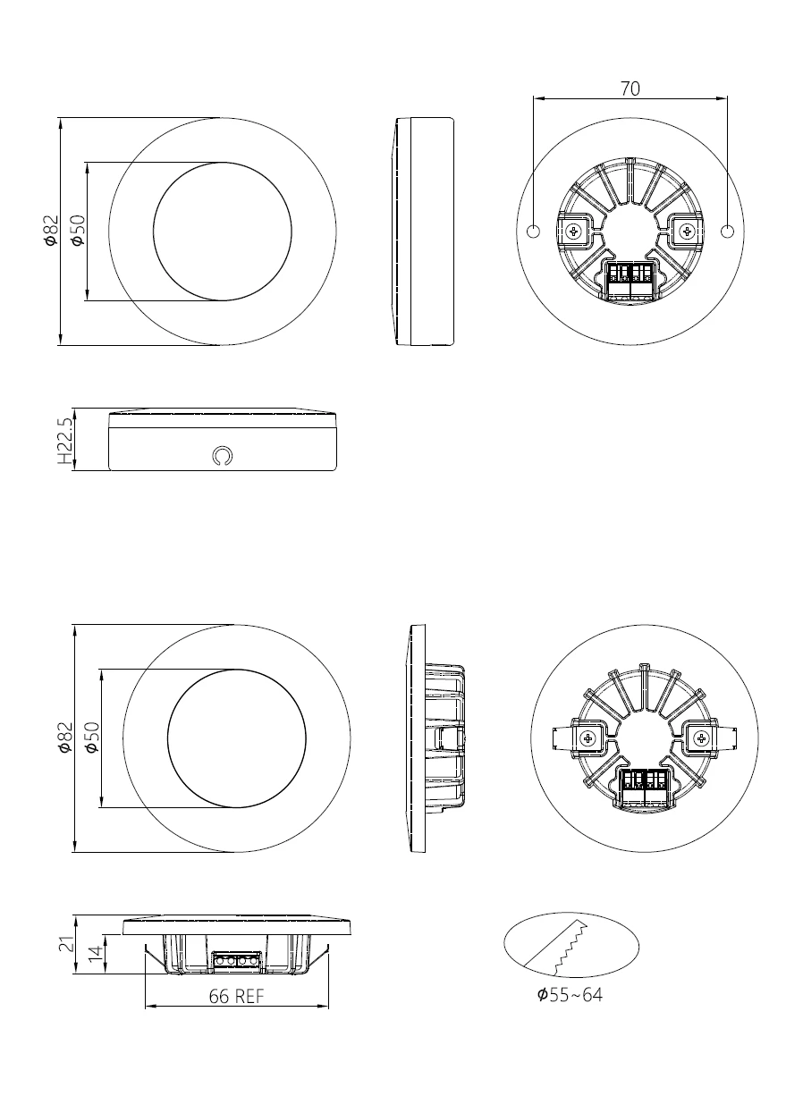 ALED 5703053002001 LED Downlight EVO2-12V 2,8W 300lm 3000K 60° CRI97 IP54 Weiß Ausschnitt 55-64mm 4 ALED 5703053002001 LED Downlight EVO2-12V 2,8W 300lm 3000K 60° CRI97 IP54 Weiß Ausschnitt 55-64mm – Bild 2
